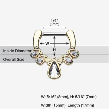 Detail View 1 of Golden Radiant Kao Septum Clicker-Clear Gem